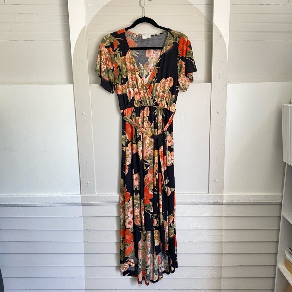 Boutique high low flowy floral dress